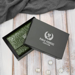 Portfel damski skórzany zielony w orientacji poziomej RFID Paolo Peruzzi AL-15-GB