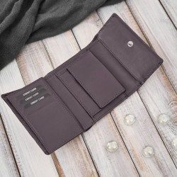 Portfel damski skórzany burgundowy w orientacji poziomej RFID Paolo Peruzzi AL-15-BGD