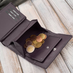 Portfel damski skórzany burgundowy w orientacji poziomej RFID Paolo Peruzzi AL-15-BGD