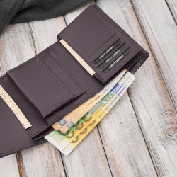 Portfel damski skórzany burgundowy w orientacji poziomej RFID Paolo Peruzzi AL-15-BGD