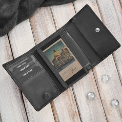 Portfel damski skórzany czarny w orientacji poziomej RFID Paolo Peruzzi AL-15-BL