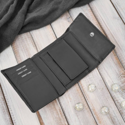 Portfel damski skórzany czarny w orientacji poziomej RFID Paolo Peruzzi AL-15-BL