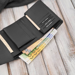 Portfel damski skórzany czarny w orientacji poziomej RFID Paolo Peruzzi AL-15-BL