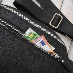 Damska skórzana saszetka nerka na pas SP-20-BL