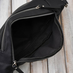 Damska skórzana saszetka nerka na pas SP-20-BL