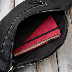 Damska skórzana saszetka nerka na pas SP-20-BL