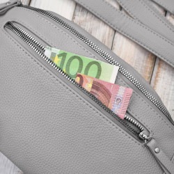 Damska skórzana saszetka nerka na pas SP-20-GR