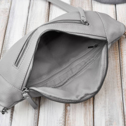 Damska skórzana saszetka nerka na pas SP-20-GR