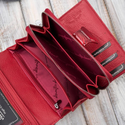 Czerwony skórzany portfel damski lakierowany SP-17-RD