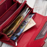 Czerwony skórzany portfel damski lakierowany SP-17-RD