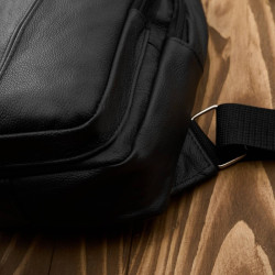 Skórzany plecak męski na jedno ramię miejski czarny ABR-52