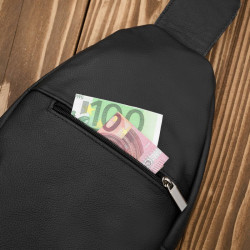 Skórzany plecak męski na jedno ramię miejski czarny ABR-52