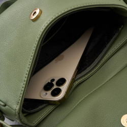 Torebka damska ze skóry syntetycznej zielona na ramię SP-21-GRE