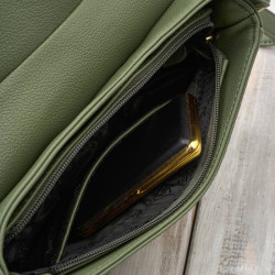 Torebka damska ze skóry syntetycznej zielona na ramię SP-21-GRE