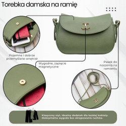 Torebka damska ze skóry syntetycznej zielona na ramię SP-21-GRE