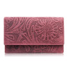 Portfel damski skórzany vintage w kwiaty różowy duży Paolo Peruzzi T-108-HCH