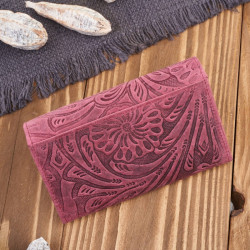 Portfel damski skórzany vintage w kwiaty różowy duży Paolo Peruzzi T-108-HCH