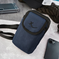 Granatowa saszetka męska na ramię z cordury SP-03-DB