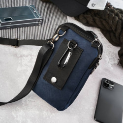 Granatowa saszetka męska na ramię z cordury SP-03-DB