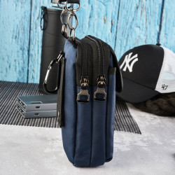 Granatowa saszetka męska na ramię z cordury SP-03-DB