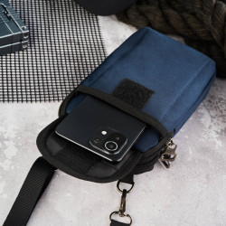 Granatowa saszetka męska na ramię z cordury SP-03-DB