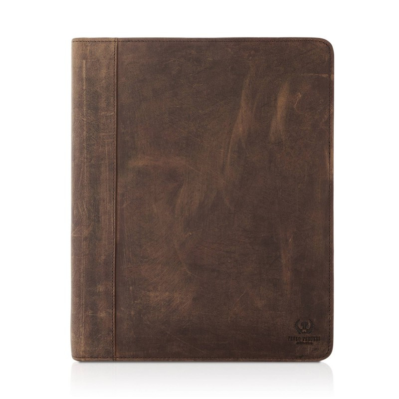 Vintage skórzany biwuar A4 aktówka Paolo Peruzzi T-57-BR