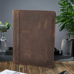 Vintage skórzany biwuar A4 aktówka Paolo Peruzzi T-57-BR