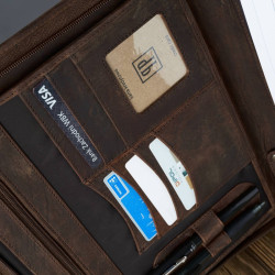 Vintage skórzany biwuar A4 aktówka Paolo Peruzzi T-57-BR