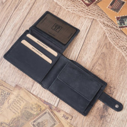 Zestaw męski ZUP-21-BL plecak vintage T-19-BL oraz portfel skórzany T-03-BL