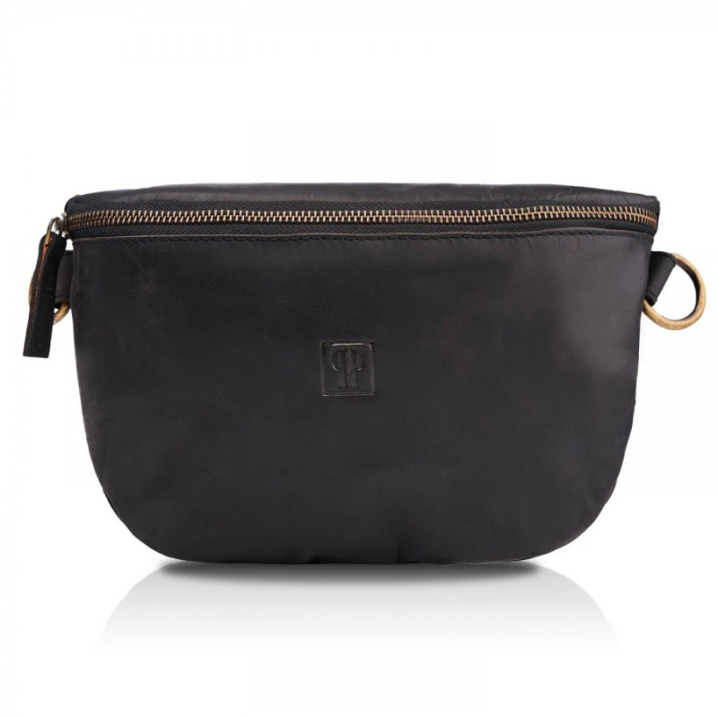 Skórzana saszetka na pas vintage Paolo Peruzzi T-36-BL