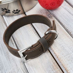 OBROŻA DLA PSA SKÓRZANA BRĄZOWA ROZM. S/M PETSOME 17P02S