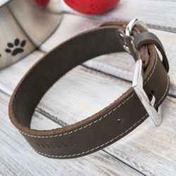 OBROŻA DLA PSA SKÓRZANA BRĄZOWA ROZM. S/M PETSOME 17P02S