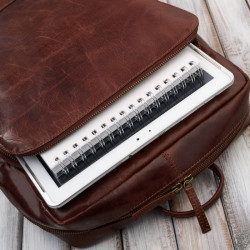 Plecak męski skórzany vintage na laptopa miejski brązowy Paolo Peruzzi IM-07-CG