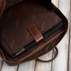 Plecak męski skórzany vintage na laptopa miejski brązowy Paolo Peruzzi IM-07-CG