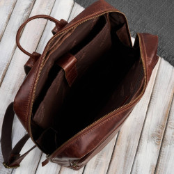 Plecak męski skórzany vintage na laptopa miejski brązowy Paolo Peruzzi IM-07-CG