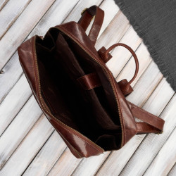 Plecak męski skórzany vintage na laptopa miejski brązowy Paolo Peruzzi IM-07-CG