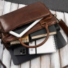 Męska torba skórzana na laptopa do pracy na co dzień brązowa Paolo Peruzzi IM-06-BR