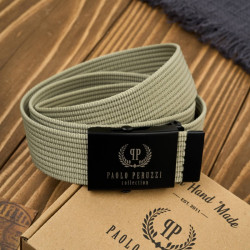 Pasek męski 95 cm pasek męski parciany khaki Paolo Peruzzi PW-27-95