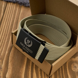 Pasek męski 125 cm pasek męski parciany khaki Paolo Peruzzi PW-27-125