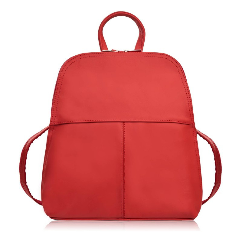 Plecaczek damski skórzany czerwony mały plecak miejski Abruzzo ABR-38-RD