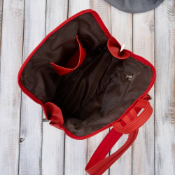 Plecaczek damski skórzany czerwony mały plecak miejski Abruzzo ABR-38-RD