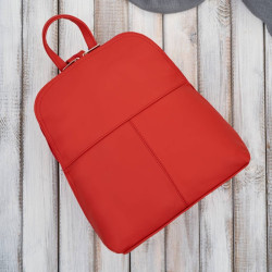 Plecaczek damski skórzany czerwony mały plecak miejski Abruzzo ABR-38-RD