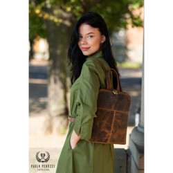 Plecak damski skórzany modny miejski mały vintage Paolo Peruzzi T-73-HBR