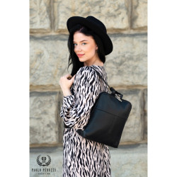 Plecak damski skórzany modny miejski mały Paolo Peruzzi T-73-BL