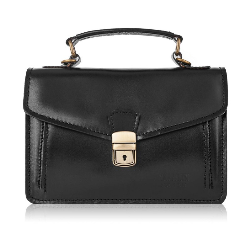 Klasyczna skórzana torebka damska czarna Paolo Peruzzi N07-BL