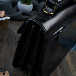 Klasyczna skórzana torebka damska czarna Paolo Peruzzi N07-BL