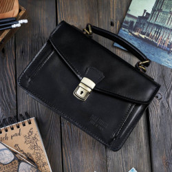 Klasyczna skórzana torebka damska czarna Paolo Peruzzi N07-BL