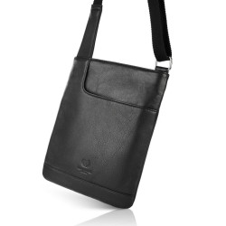 Czarna listonoszka damska ze skóry naturalnej Paolo Peruzzi T-60-BL