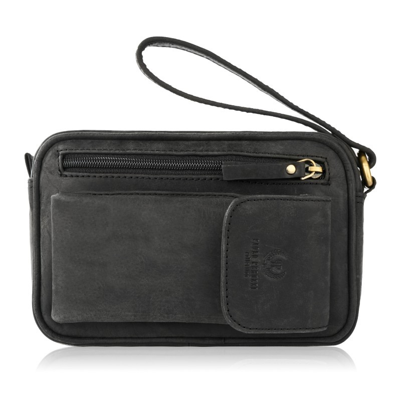 Skórzana saszetka męska do ręki vintage Paolo Peruzzi T-56-HBL