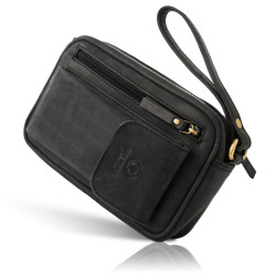 Skórzana saszetka męska do ręki vintage Paolo Peruzzi T-56-HBL